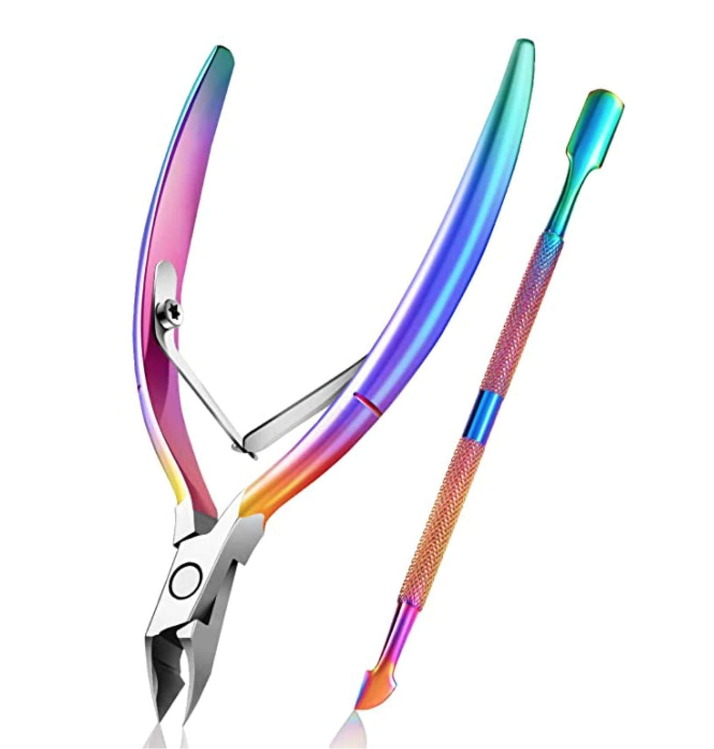 SETHAN Cuticle Trimmer with Cuticle Pusher, Cuticle Remover Nipper, Professional Stainless Steel Cuticle Cutter Clipper Set, Salon Level Durable Pedicure Manicure Tools for Finger&Toe Nails (Basic) - BeesActive Australia