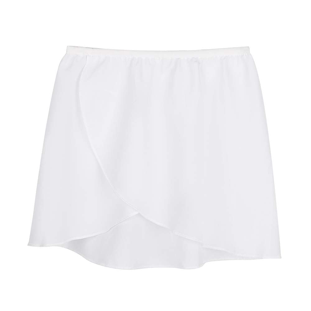UBRAND Ballet Pull-On wrap Skirt Chiffon Dance Skirt with Elastic Waistband for Girls&Women White Small - BeesActive Australia