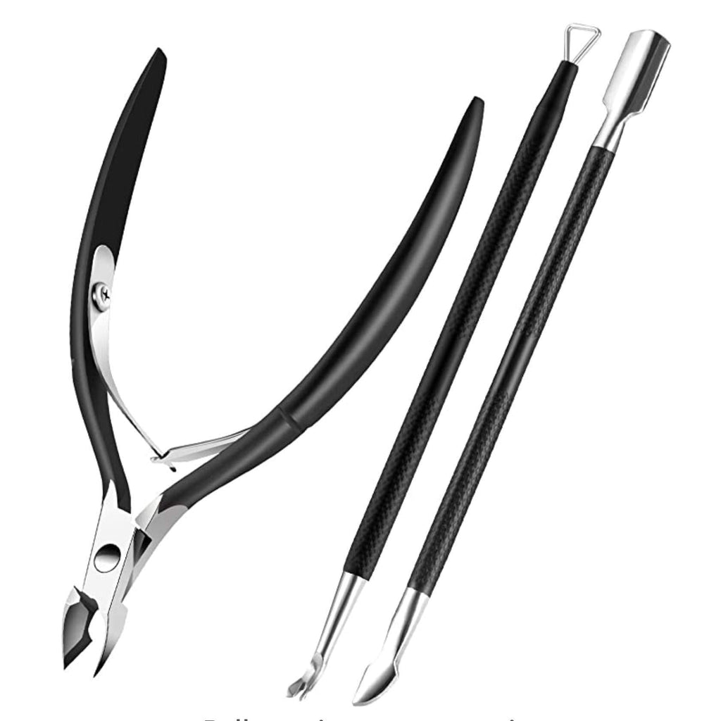SETHAN Cuticle Trimmer with Cuticle Pusher, Cuticle Remover Nipper, Professional Stainless Steel Cuticle Cutter Clipper Set, Salon Level Durable Pedicure Manicure Tools for Finger&Toe nails (Advanced) - BeesActive Australia