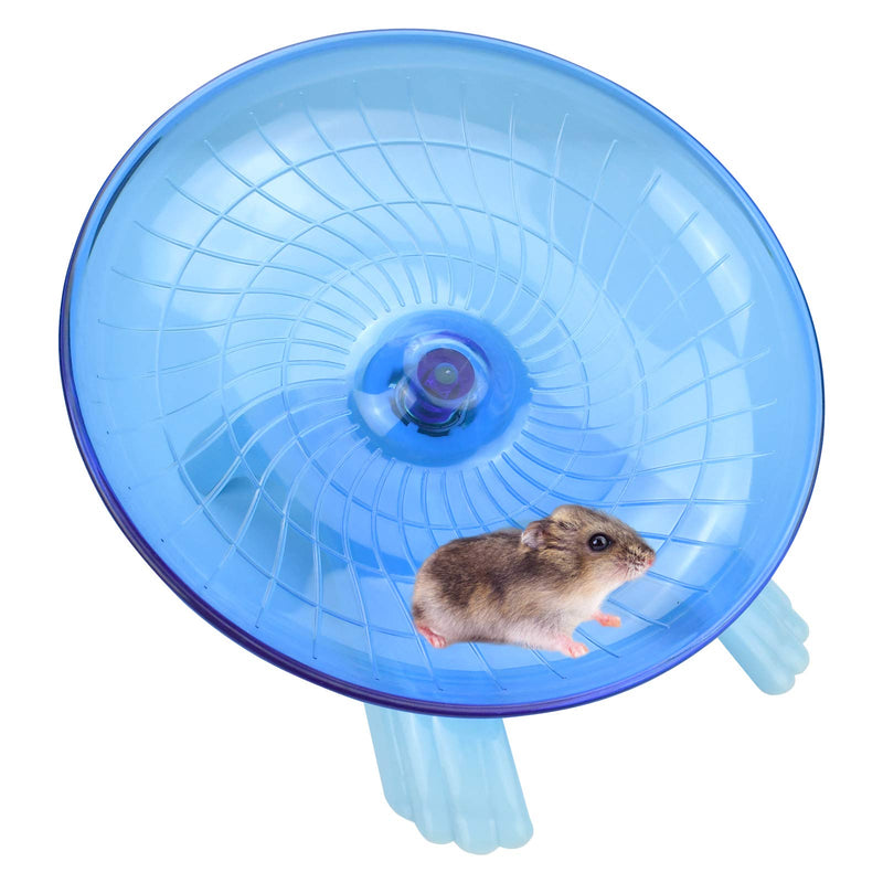 Hamster Wheel Saucer Silent Spinner/ Quiet Exercise Flying Runner for Dwarf Hamster/Gerbil Rat/Small Cage Blue - BeesActive Australia