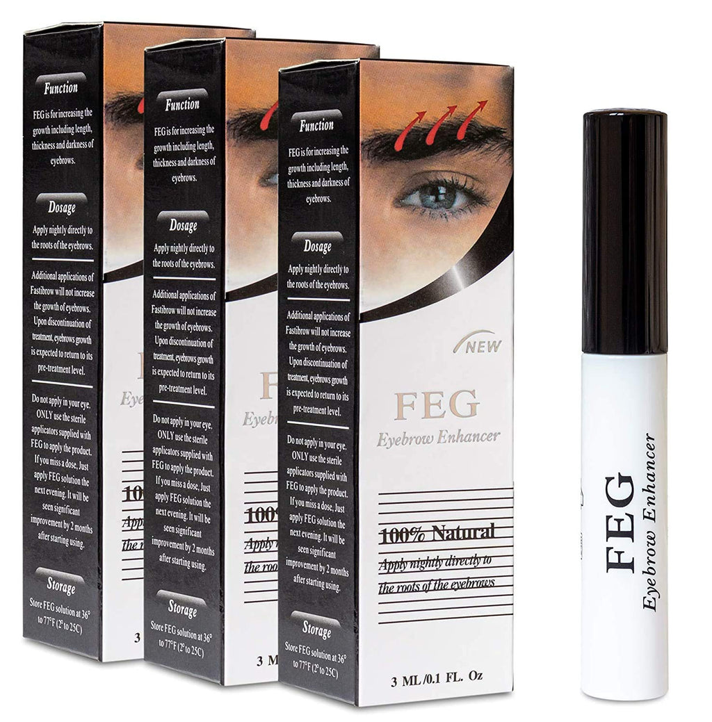 FEG Eyebrow Enhancer Growth Treatment Serum | Eyebrow Enhancing Serum to Help Lengthen, Thicken and Darken Your Eyebrows | Non-irritating and Safe for All Skin Types | 3 Pack - BeesActive Australia