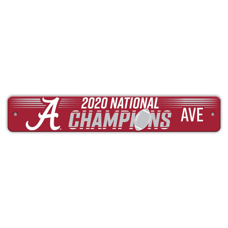 Fremont Die NCAA Alabama Crimson Tide 2020 College Football National Champions Street Sign 4" X 24" Team Colors - BeesActive Australia