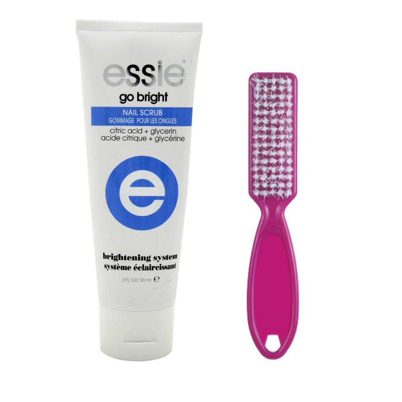 Essie Go Bright Nail Scrub 3oz with Nail Care Ikonna Brush Soft for Fingernails Toes and Deep Cleaning repair Kit for damaged nails - BeesActive Australia