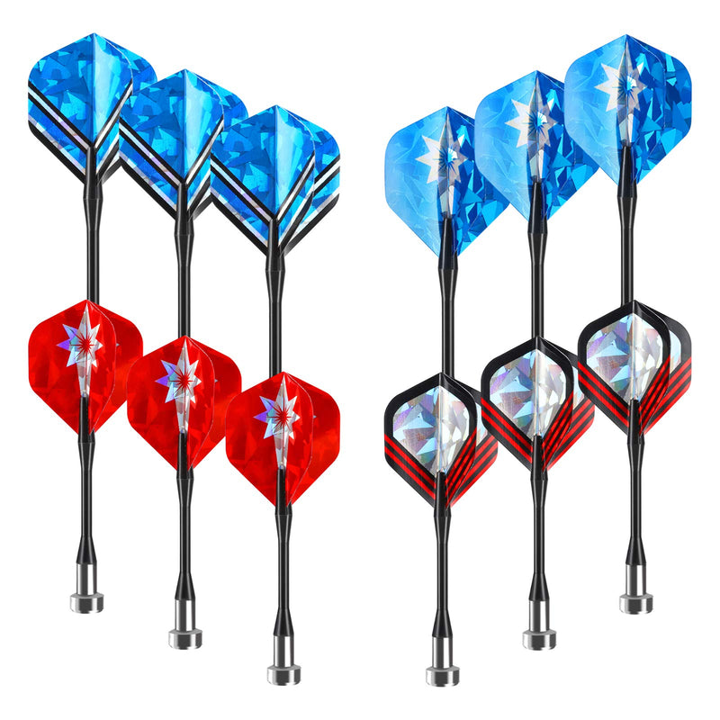 Accmor 12pcs Magnetic Darts, Replacement Dart Game Safety Plastic Darts, Magnetic Darts for Dartboard Blue Red-Shiny - BeesActive Australia