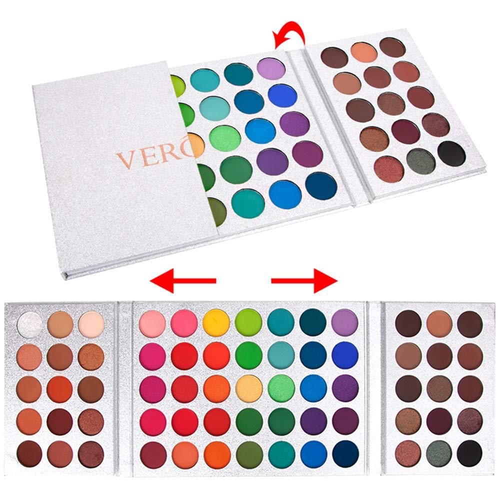 MOMSON Colorful Eyeshadow Makeup Palette – 65 Colors High Pigmented Matte Shimmer Glitter Eyeshadow Palette For Smoky Neutral Makeup(SILVER) SILVER - BeesActive Australia