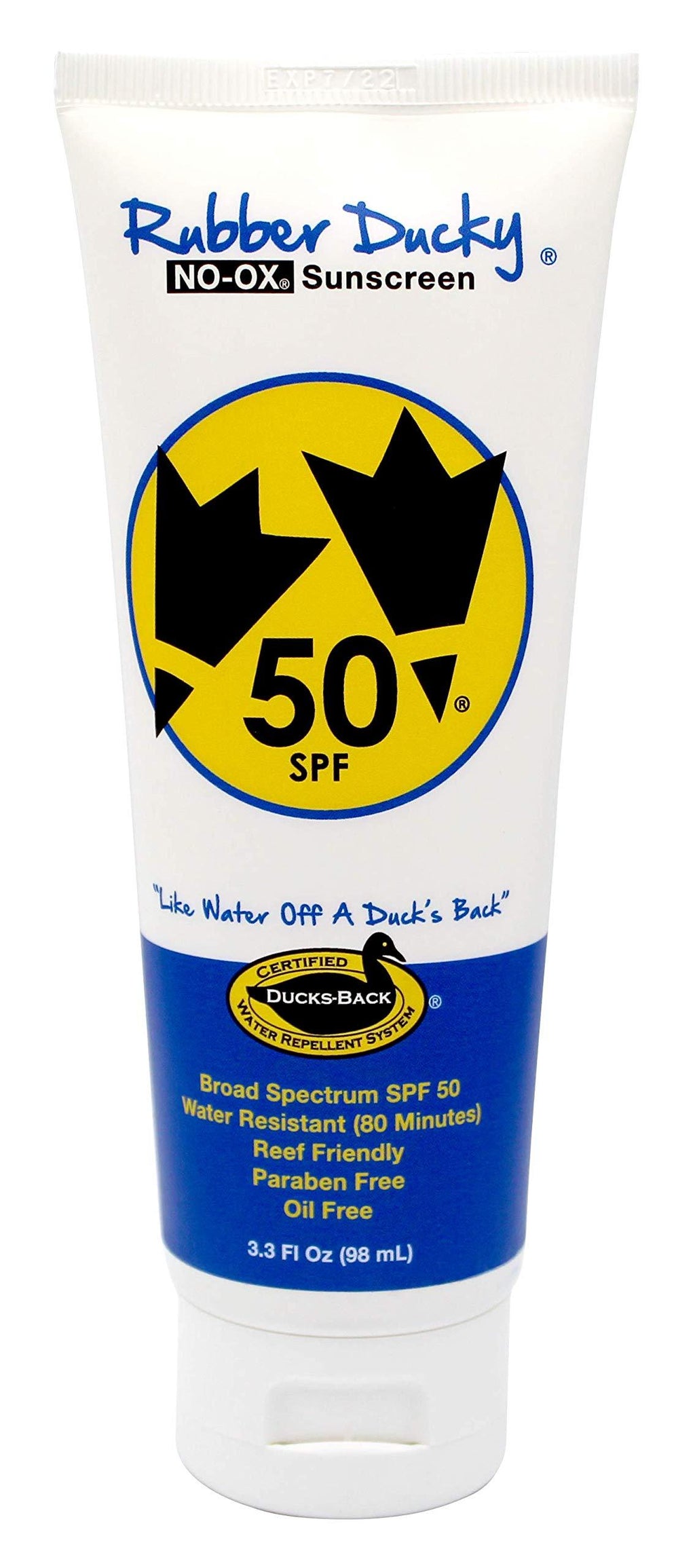 Rubber Ducky Traditional SPF 50 Face Creme Sunscreen | Clear Application Cream, No-Ox, (3.3oz Tube) - BeesActive Australia