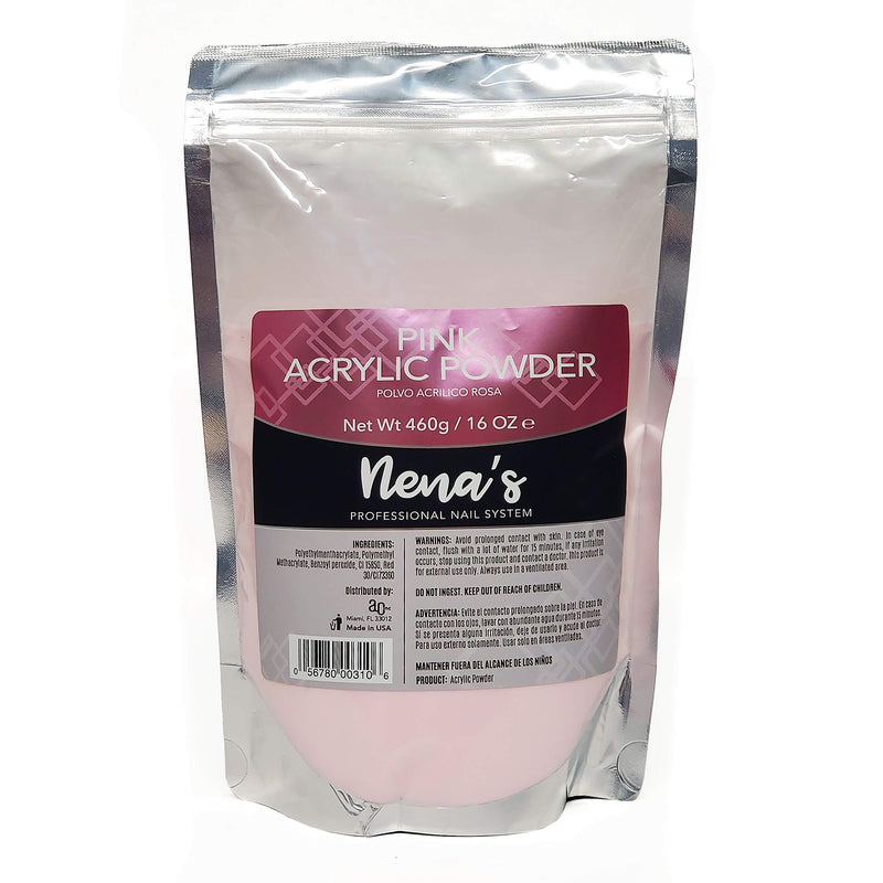 Nena's Superior Sculpting Powder Professional Acrylic Nail System Clear Blush Pink Medium Pink 16 oz 460 g (Pink) - BeesActive Australia