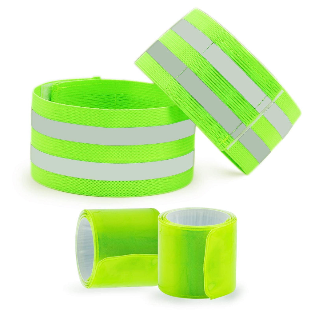 4 PCS Reflective Bands for Wrist, Arm, Ankle,Leg. High Visibility Reflective Bands, Safety Reflector Tape Straps,  High Visibility Reflective Gear for Night Running, Cycling, Walking - BeesActive Australia
