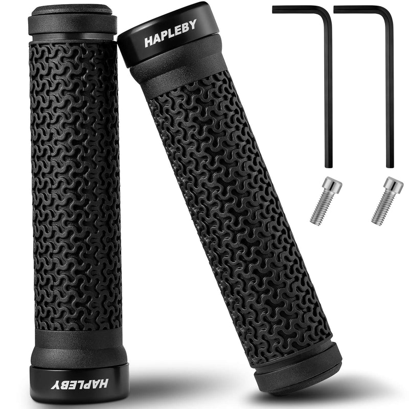 Hapleby Premium Bike Handlebar Grips, Single Lock-on Bike Grips, Professional Mountain Bicycle Handlebar Locking Grips with Anti-Slip, 2PCS Screw and 2PCS Allen Wrench for Free - BeesActive Australia