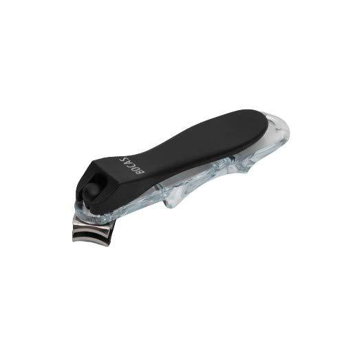 BOCAS Smart Toenail Clipper with Stainless Steel Blade, Made in Korea, Patented 3D Arc Blade, 360º Rotating Swivel Head Toe Nail Clippers, Designed to Reduce Flying Nail clippings (Black) Black - BeesActive Australia