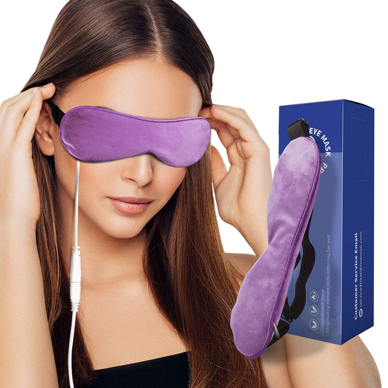 Heated Eye Mask Lavender Scented, Weighted Eye Compress with Natural Flaxseed & Adjustable Strap, Moist Heat for Men Women Dry Eyes, Blepharitis, Stye & Puffy Eyes (Lavender) - BeesActive Australia