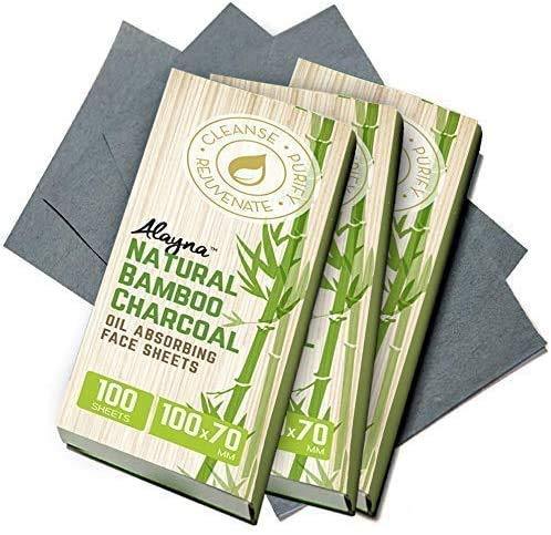 (3 PK) Oil Blotting Sheets- Natural Bamboo Charcoal Oil Absorbing Tissues- 300 Pcs Organic Blotting Paper- Beauty Blotters for the Face- Papers Remove Excess Shine- For Facial Make Up & Skin Care - BeesActive Australia