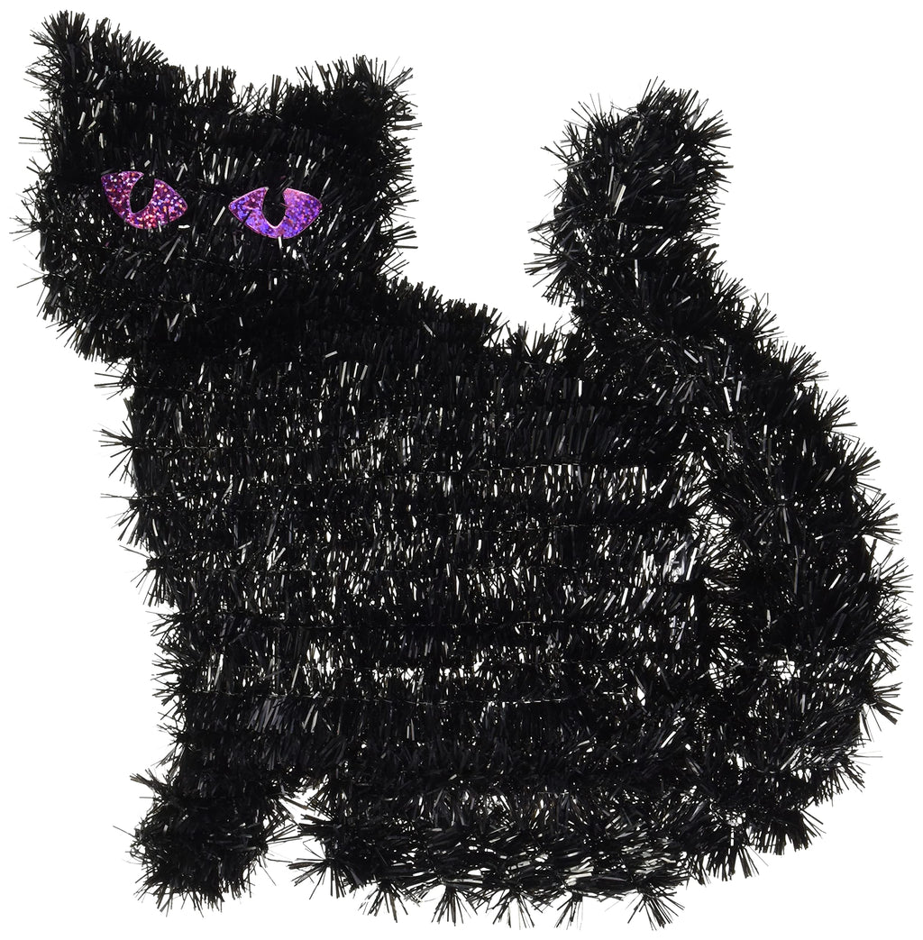 Decorative Tinsel Cat - 12.5" W X 12" H | Black | 1 Pc - BeesActive Australia