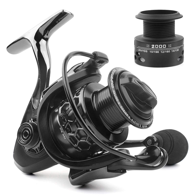 Spinning Fishing Reel 5.5:1 14+1 BB Smooth Double Bearing Powerful Lightweight Fishing Reel CNC Aluminum Spool & Handle with A Spare Spool for Saltwater or Freshwater Fishing 2000-5000 Gta 2000 - BeesActive Australia