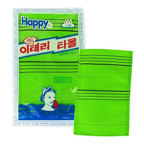 Korean Bath Italy Towel Big Size Spa Washcloth 10pcs/Pack Mitten Type Body Scrub Genuine Exfoliating Remove Dead Skin Green Color - BeesActive Australia