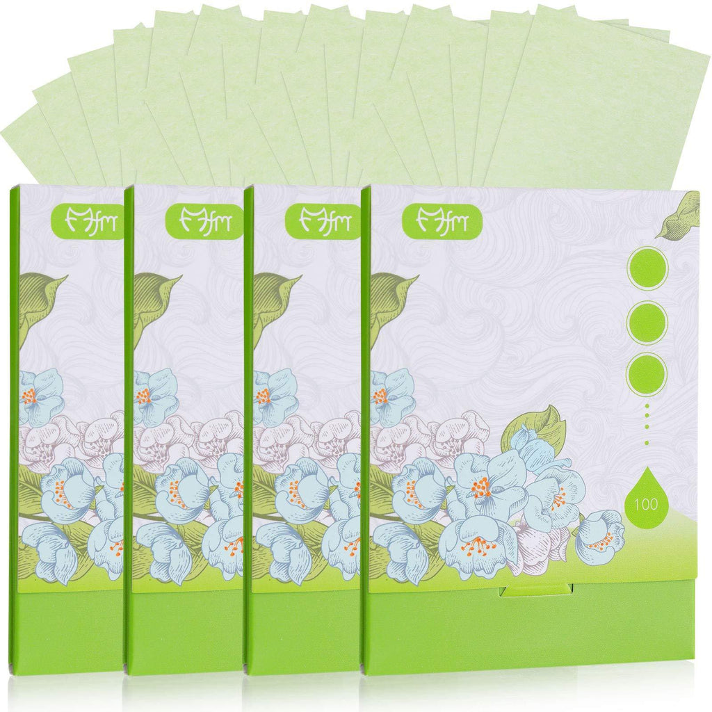 400 Sheets Oil Absorbing Tissues Oil Absorbing Paper Soft Oil Blotting Paper Sheets for Oily and Travel Supplies (Green) Green - BeesActive Australia