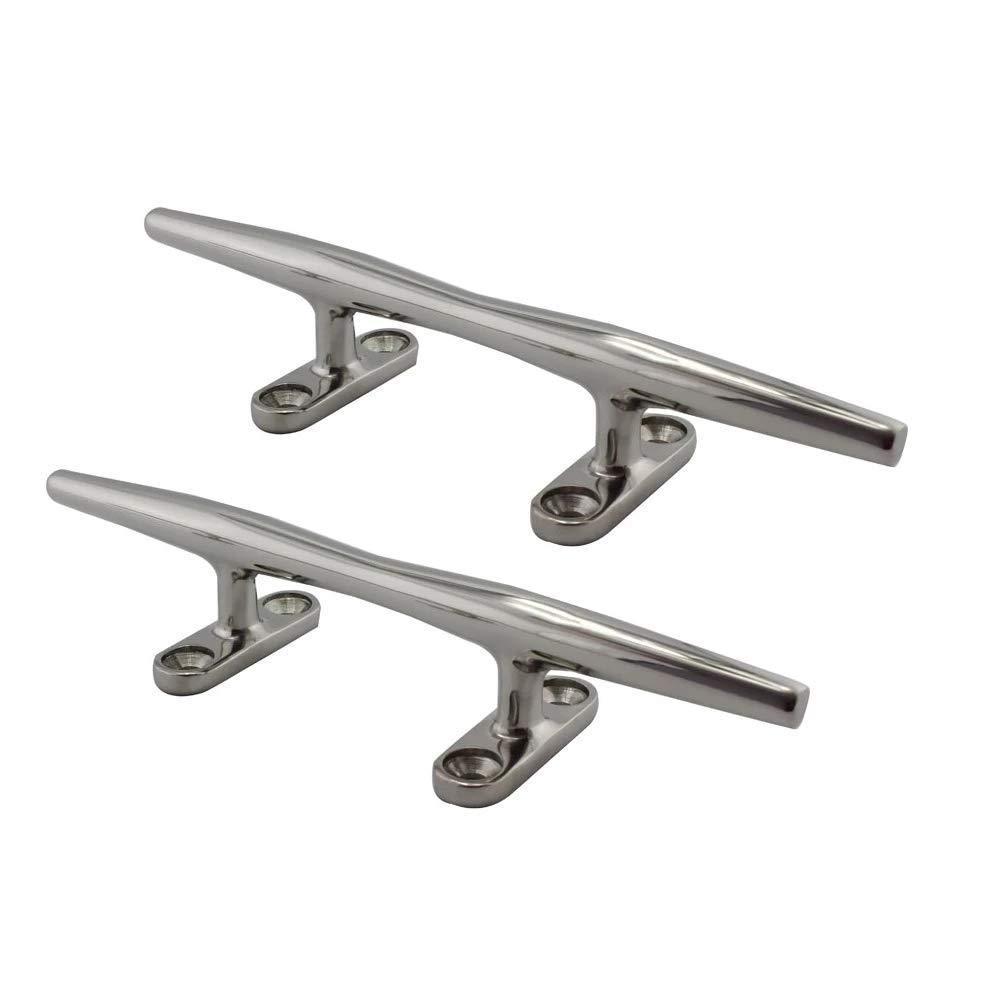 Ayunwei 316 Stainless Steel Dock Cleats Rope Cleat Open Base Cleat for Boats Marine and Decoration of 2 pcs 6" - BeesActive Australia