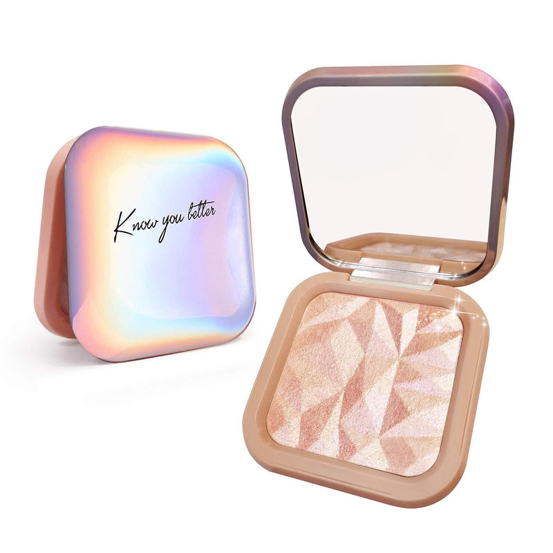 LSxia Highlighter Makeup Palette Shimmer Contour Palette Powder for Brighten Face Contour Gold Cheek Highlight Makeup, Long Lasting Highlighter Powder with Mirror for Illuminator Makeup (RAINBOW GLOW) #04 Rainbow Glow - BeesActive Australia