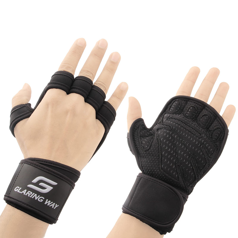 Glaring Way Neoprene Padded Weight Lifting Gloves for Men and Women - Ventilated Wrist Wrap Gloves for Athletes Gym Sessions Cycling Tracking & Sports with Full Palm Protection and Wrist Support Small - BeesActive Australia