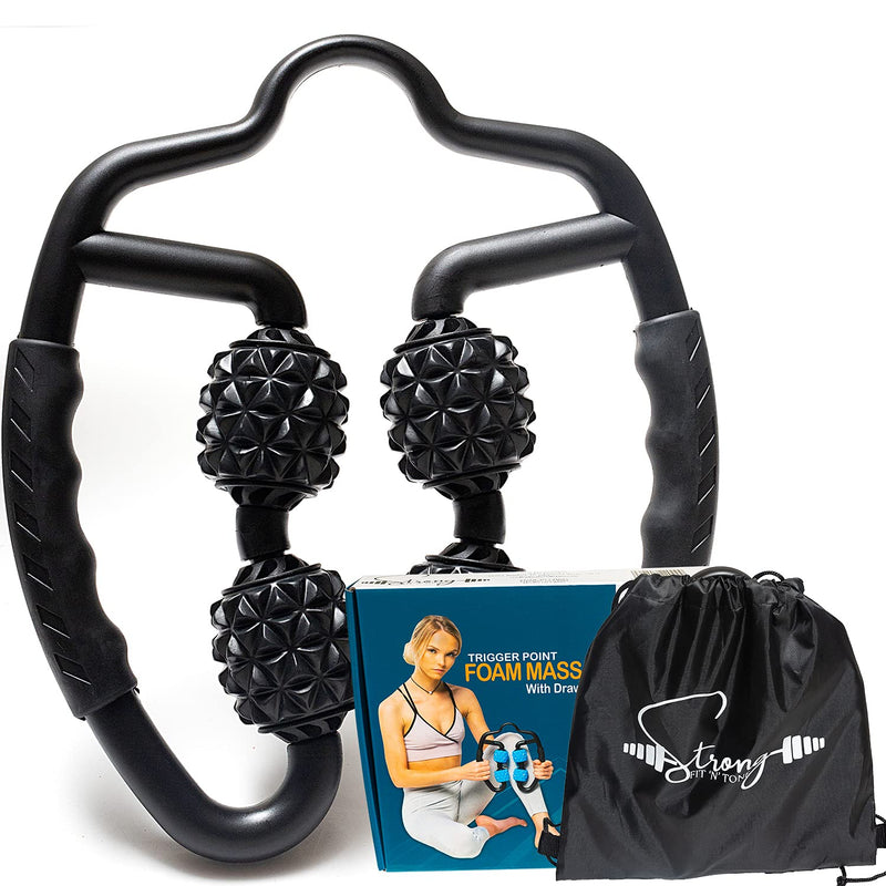Foam Roller Deep Tissue Massager | Fascia Blaster Myofascial Massage Tools with Drawstring Gym Bag | Muscle Roller for Legs | Fit Roller Pro, High Density Foam Trigger Point Leg Circulation Massager Black - BeesActive Australia