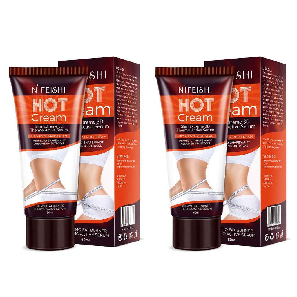 Hot Slimming Cream (2 Pack), Weight Loss Cellulite Cream, Professional Cellulite Removal and Fat Burning Cream for Belly, Natural Cellulite Treatment Cream for Thighs, Legs, Abdomen, Arms and Buttocks - BeesActive Australia