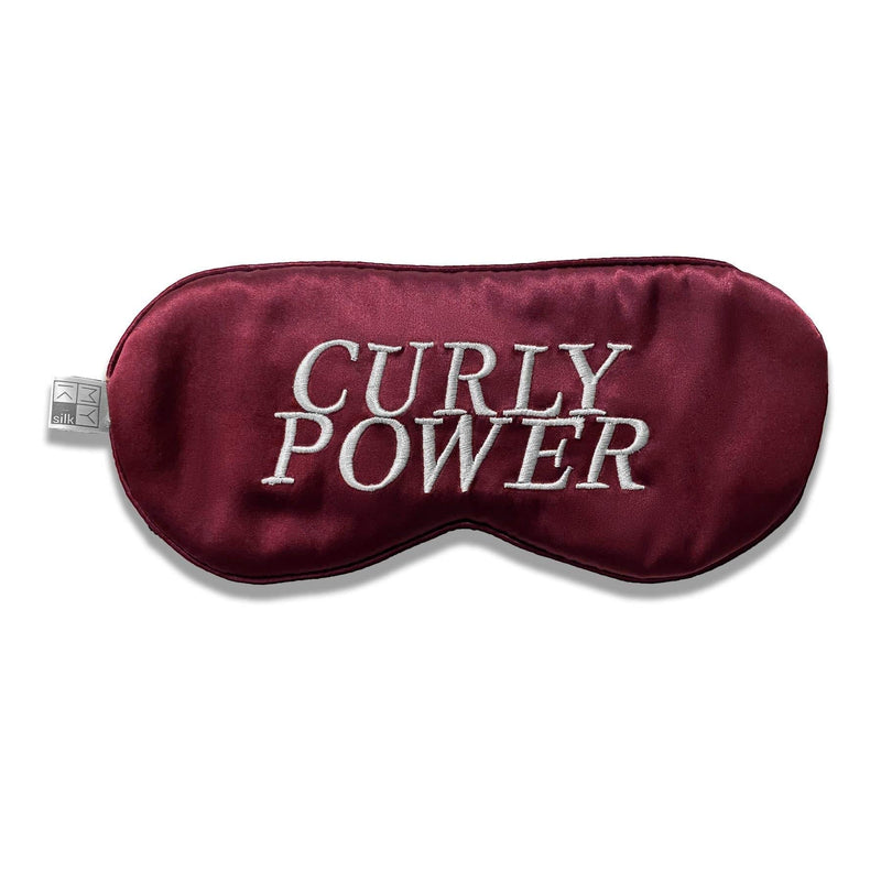 MYK Silk Sleeping Eyemask, Filled with Pure Mulberry Silk, Napping Blindfold, for Sleeping, Travel Eye Mask, with Adjustable Strap for Comfort ("Curly Power") Embroidered "Curly Power" - BeesActive Australia