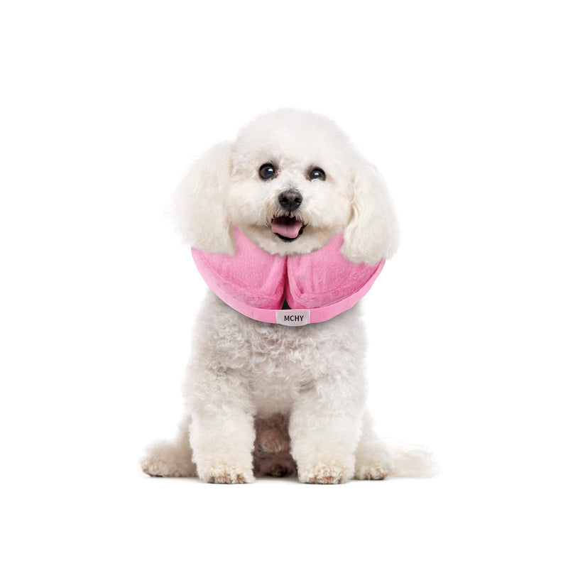 MCHY Inflatable Dog Cone,Adjustable Recovery Collar for Dogs After Surgery,Prevent from Biting & Scratching,Not Block Vision S Pink - BeesActive Australia