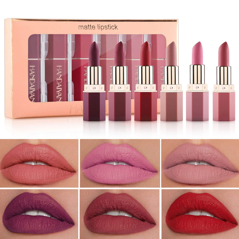 Wismee Matte Lipstick Set Beauty Makeup Lipstick for Women Long Lasting Nutritious Velvet Lip Stick Soft and Delicate Lipstick Pack Make up Cosmetic Set (6 Pack) - BeesActive Australia