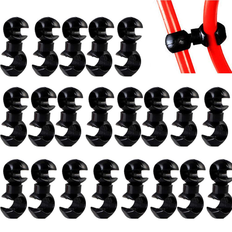 20PCS Bike Cable Clips Plastic Bicycle brake cable clips Rotating S-Hook Clips Bike MTB Brake Gear Housing Fixing Holder Guide S Style Buckle Clips - BeesActive Australia