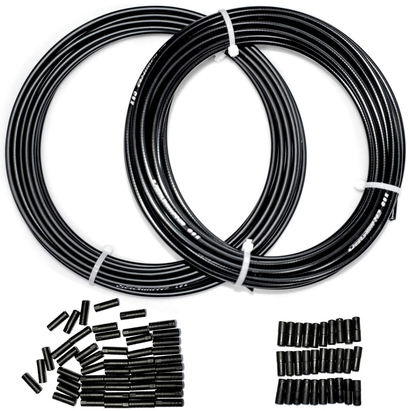 Farbetter Bicycle Brake Cable Housing and Bike Shifter Cable Housing Kit, 50ft (4mm x 25ft +5mm x 25ft) Including 80 PCS Cable End Caps - BeesActive Australia