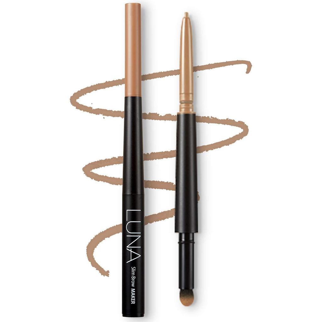 AEKYUNG LUNA Slim Brow Maker Defining Longlasting Eyebrow Pencil and Powder, Light Brown - 01 Camel Brown Eye Brow - BeesActive Australia