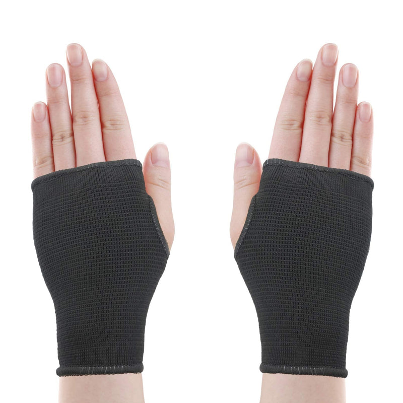 Luwint Kids Hand Wrap - Knitted Palm Sleeve Wrist Brace Hand Protection Support for 7-14 Years, 1 Pair Black - BeesActive Australia