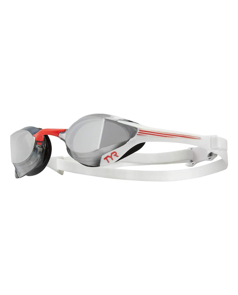 TYR Unisex Tracer-X Elite Mirrored Racing Adult Goggles One Size Silver/Red - BeesActive Australia