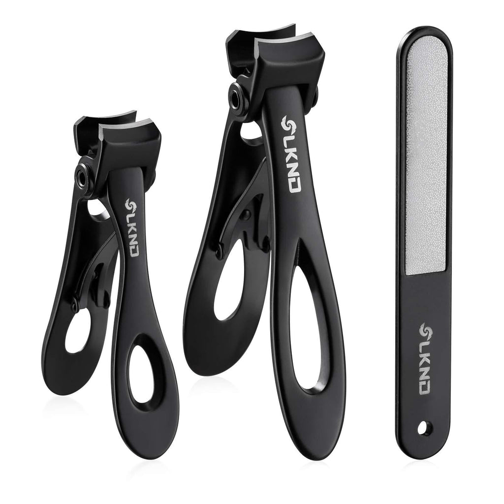 Stainless Steel Nail Clipper Set – Toenail Clipper, Fingernail Clipper, Nail File, Carrying Bag and Box – Sharp Edges – Open Jaws – For Ingrown and Thick Nails black - BeesActive Australia