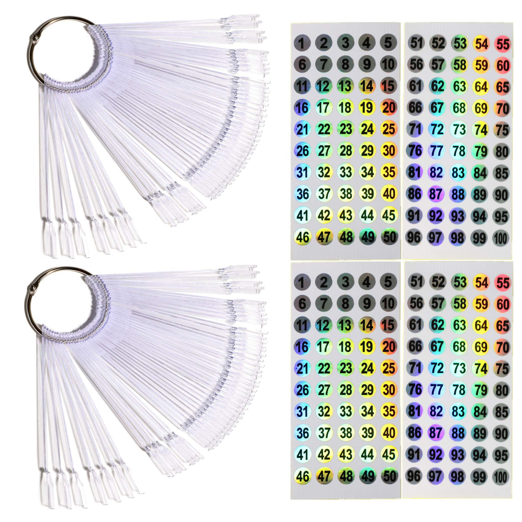 Nail Swatch Sticks with Ring for Nail Color Display Nail Art Supplies Nail Practice Samples (100pcs, transparent) 100pcs - BeesActive Australia