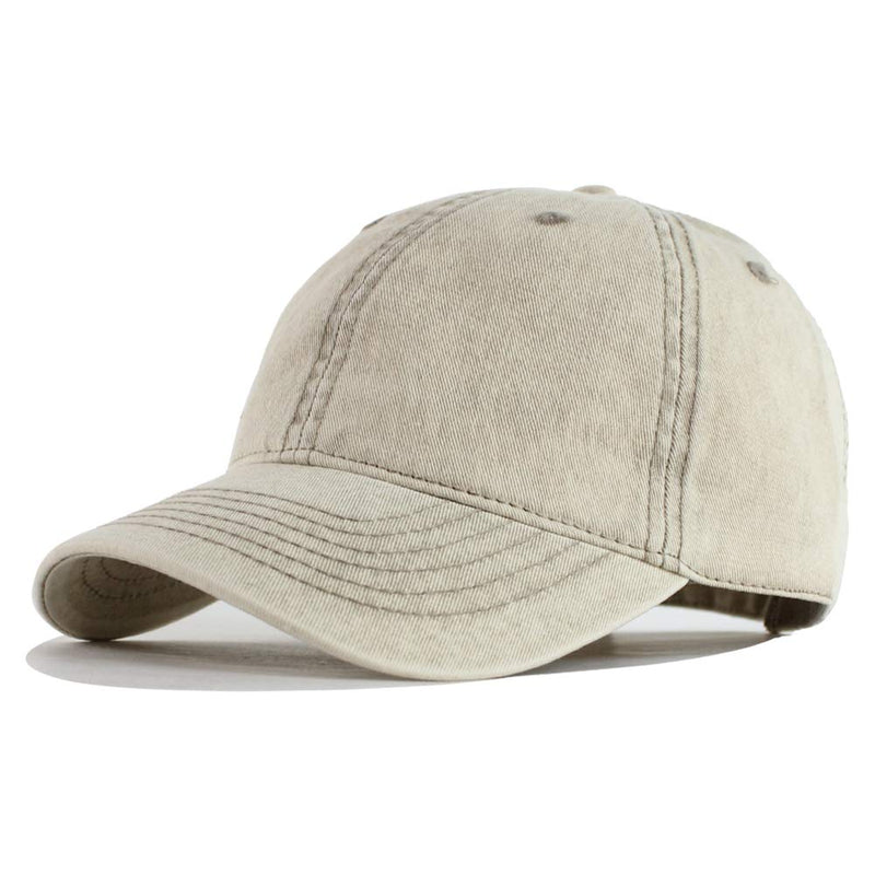 HH HOFNEN Men and Women Washed Cotton Baseball Cap Snow Classic Style Adjustable Low Profile Dad Hat #1 Snow Beige - BeesActive Australia