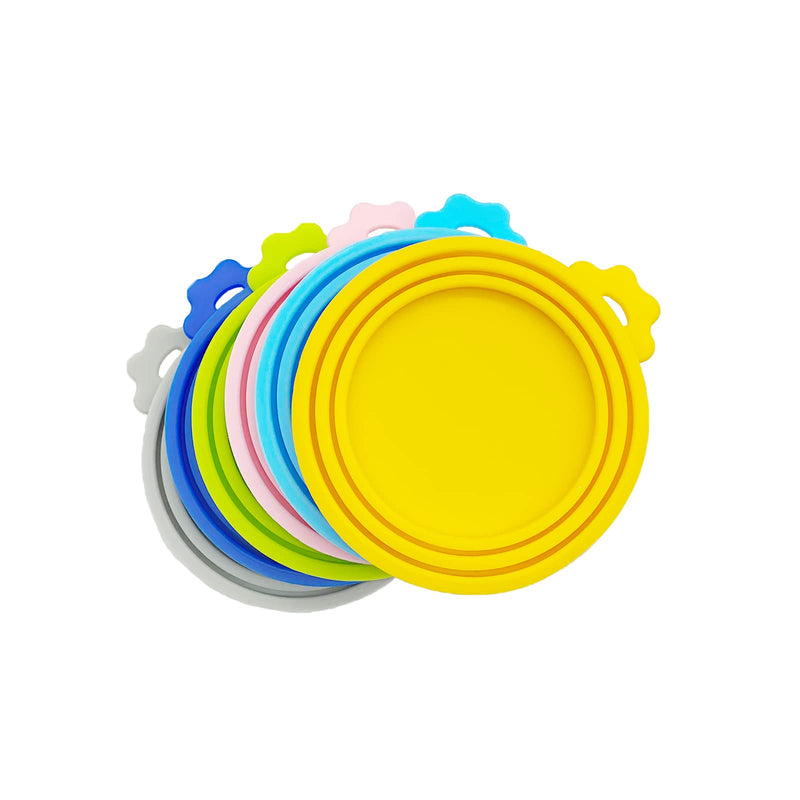 DORUI Pet Food Can Covers, Universal BPA Free Silicone Dog Cat Can Lids, Fit Most Standard Size Dog and Cat Cans 6 pack 6 Mixed colors - BeesActive Australia