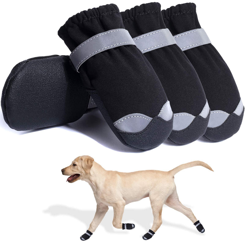 Dog Shoes Boots & Paw Protectors Snow Winter Large Medium Dogs Waterproof Hiking size 7: 3.4"(width) Black - BeesActive Australia