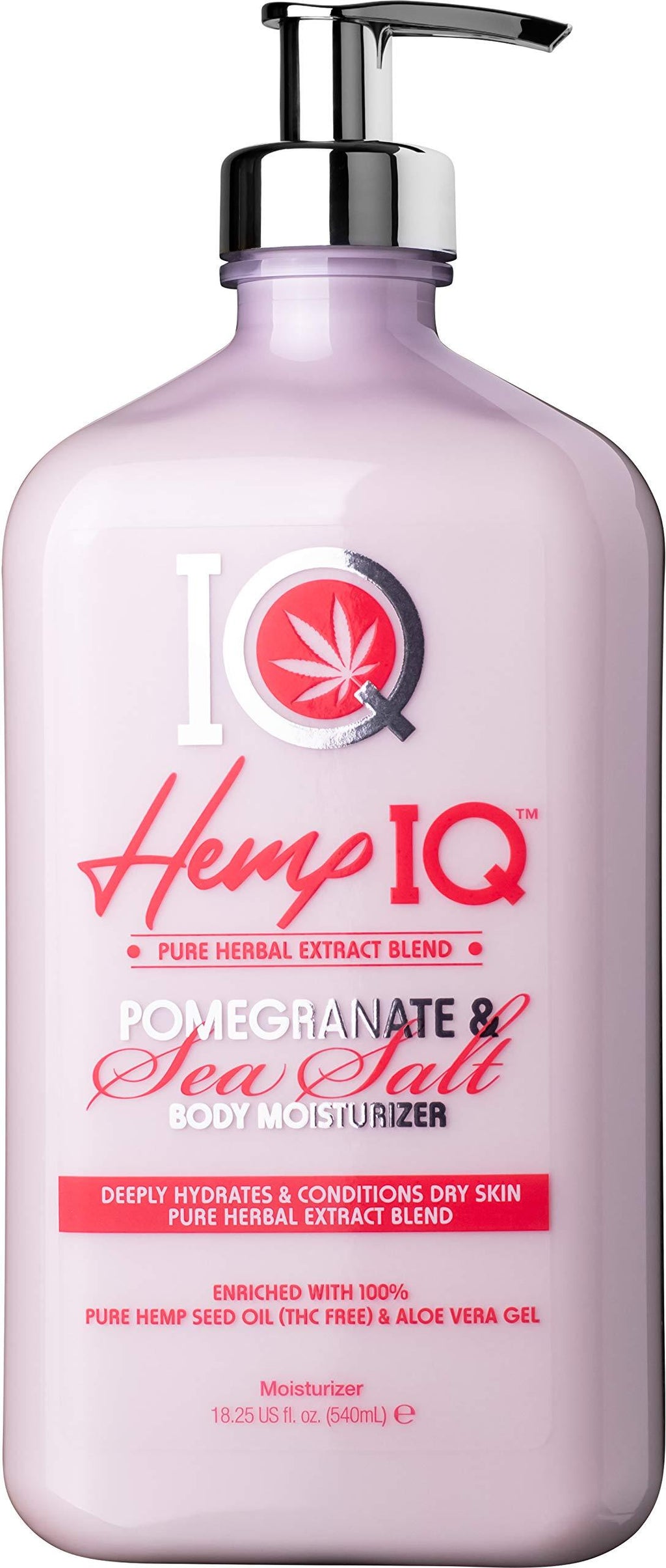 HEMP IQ Pomegranate Sea Salt Body Moisturizer | 100% Pure Hemp Seed Oil | Ultra-Hydrating Daily Moisturizer 18.25 oz. - BeesActive Australia