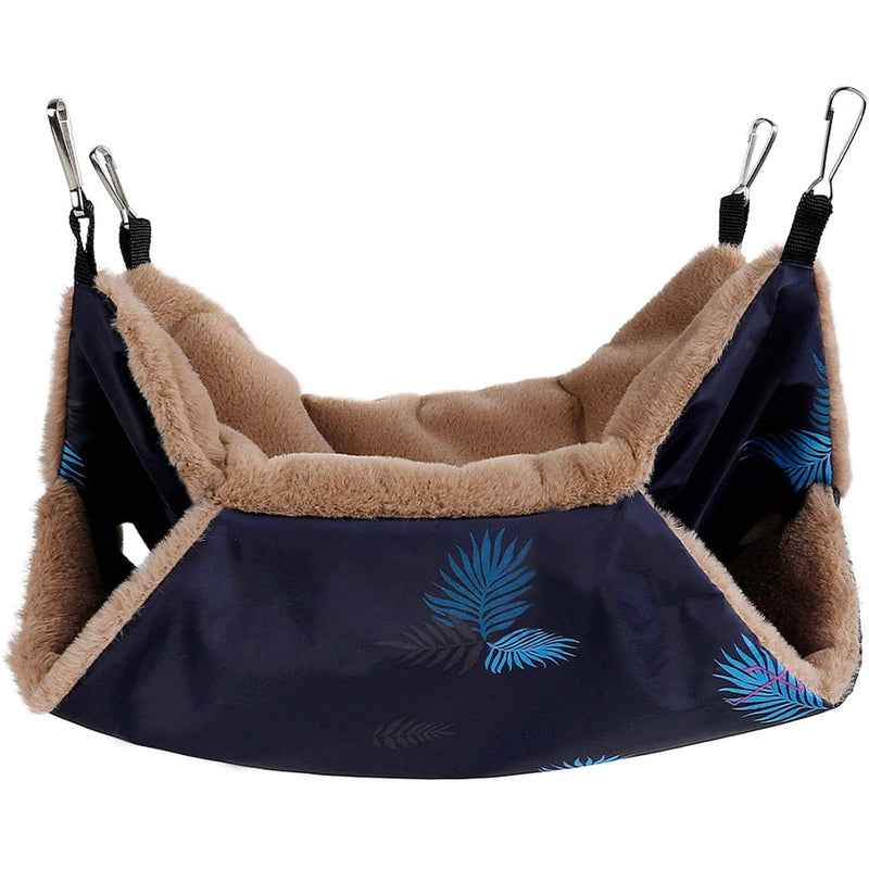 Petmolico Small Pet Hanging BunkBed Warm Hammock Bed Cage Accessories Bedding Hideout Playing Sleeping for Parrot Sugar Glider Ferret Squirrel Hamster Rat Navy Blue - BeesActive Australia