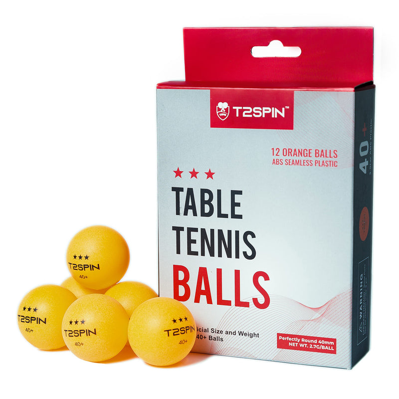 Ping Pong Balls - 3-Star Ping Pong Balls - Pack of 12 - 40mm+ ITTF Regulation Size and Weight - Orange - Seamless Construction for High Durability - Perfect Ping Pong Accessories for Ping Pong Tables - BeesActive Australia