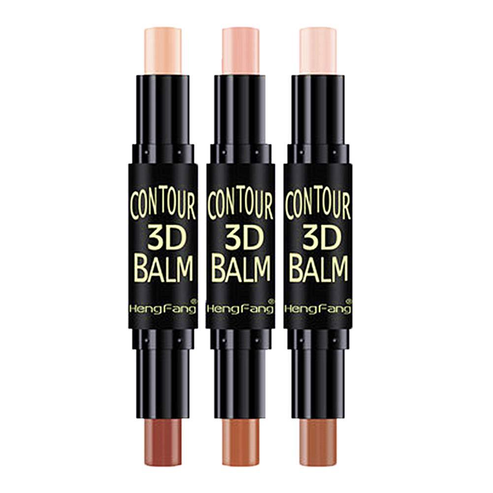 MEICOLY 6 Colors Highlight Contour Stick Double Head Facial Repair Bronzer Concealer 3D Wonder Stick 2 in 1 Body Shading Stick Foundation Cream Pen,3pcs Set - BeesActive Australia