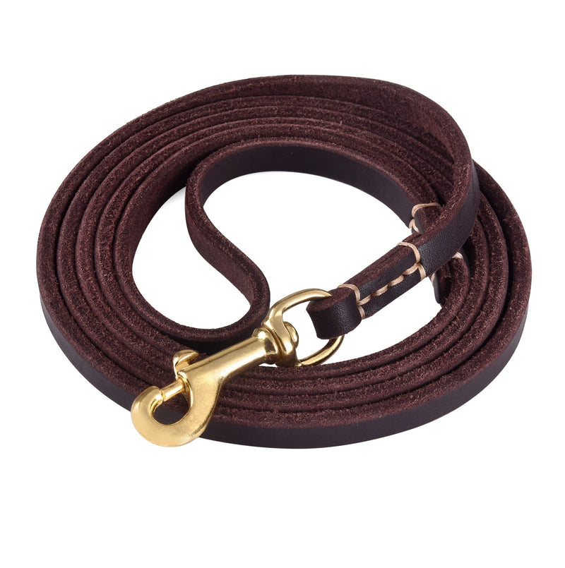 WOPOKY 4FT / 5FT / 6FT Geninue Leather Leash for Small to Medium Dogs Training and Walking - Color Black / Brown 6 FT - BeesActive Australia