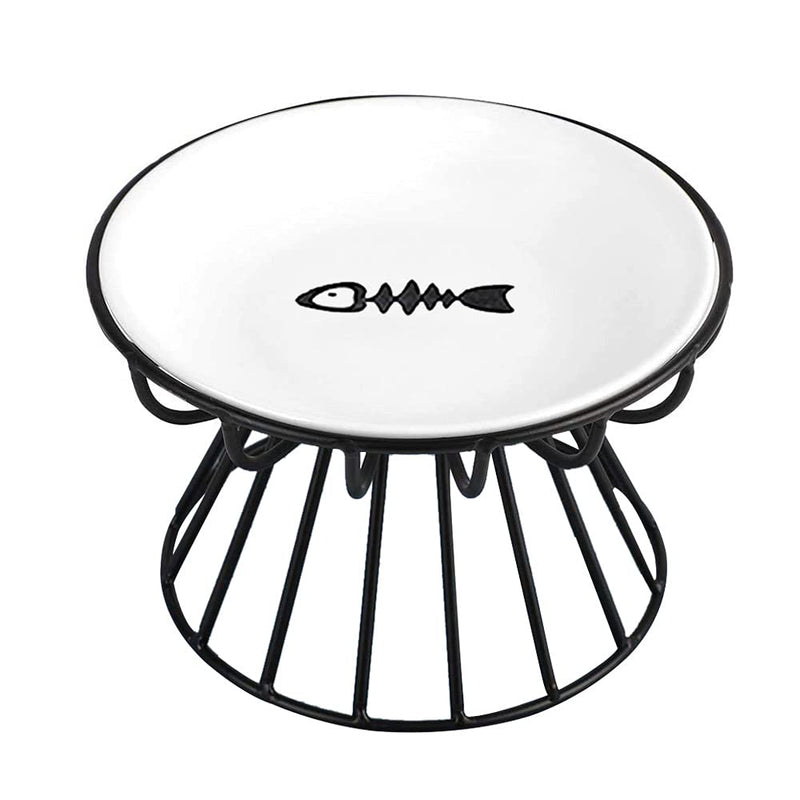 Wellbro Cat Bowls, Elevated Cat Bowl, Raised Ceramic Cat Dish with Metal Stand, Pet Water or Food Feeding Station for Indoor Cats, Kitten, Puppies and Small Dogs, Dishwasher Safe Raised Cat Bowl - BeesActive Australia