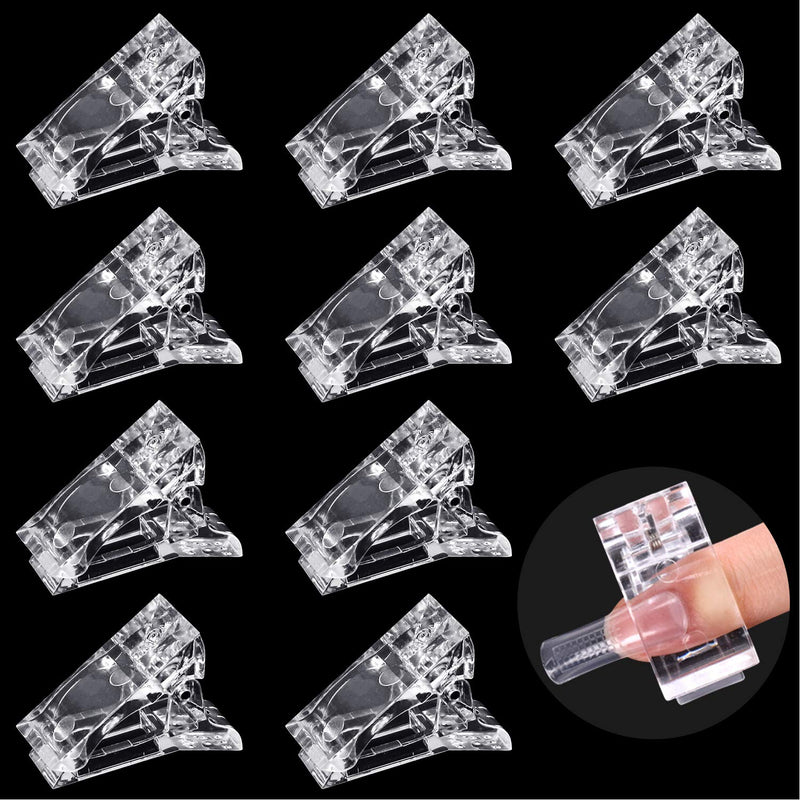 Nail Clips for Quick Building Polygel Nail Forms Nail Tips Clips for Polygel Finger Nail Extension Builder Clamps Manicure Nail Art Tool (10pcs) 10pcs - BeesActive Australia