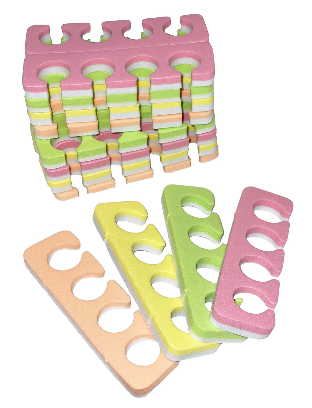 PrettyClaw Toe Separators 4 Colors Pedicure Tool Toe Spacers Toenail Divider Soft Foam Toe Separators for Nail Polish - 24 pieces (12 pairs) - BeesActive Australia