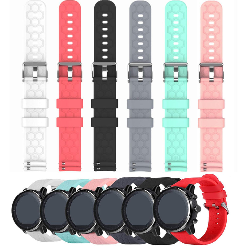 FitTurn Silicone Band Compatible with Amazfit GTR 47MM/ Pace Replacement 22mm Washable Silicone Solid Color Straps Sport Wristbands for Amazfit Pace/GTR 47MM Smartwatch Accessories (Six Pack) Six Pack - BeesActive Australia