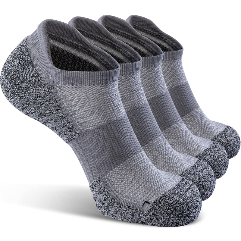 SITOISBE No Show Sports Compression Socks for Men and Women Circulation 4/8 Pack Large Grey (4 Pairs) - BeesActive Australia