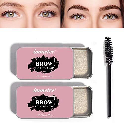 immetee 2 PCS Brows Soap Kit,Eyebrows Styling Wax,Brows Shaping Soap,Excellent Stereotypes,Long-lasting Eyebrow Enhancer Gel, 3D Feathery Brows Makeup Balm -10g/0.35oz (2 PCS) 2pcs - BeesActive Australia