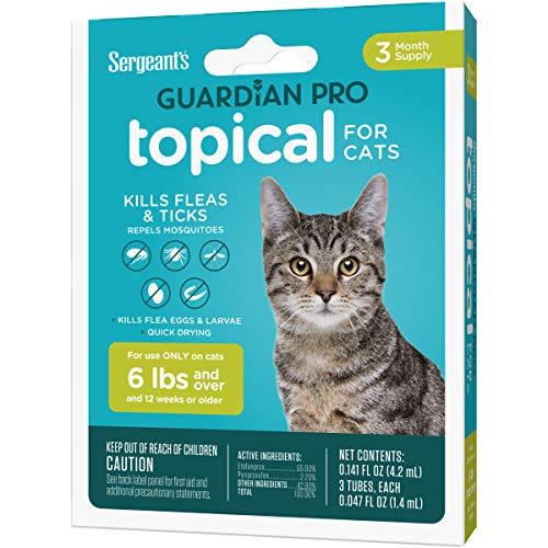 Sergeant's Guardian Pro Flea & Tick Squeeze On Topical Cats 6lbs and Over, 3 Count - BeesActive Australia